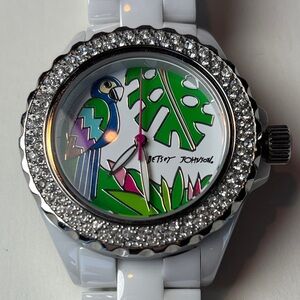 Betsey Johnson White Parrot Themed Watch
